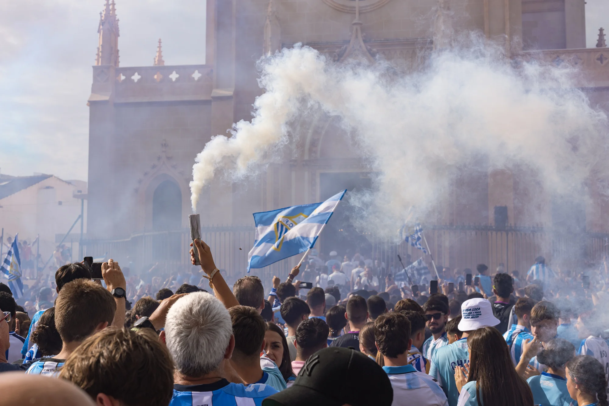 Malaga CF promotion celebrations